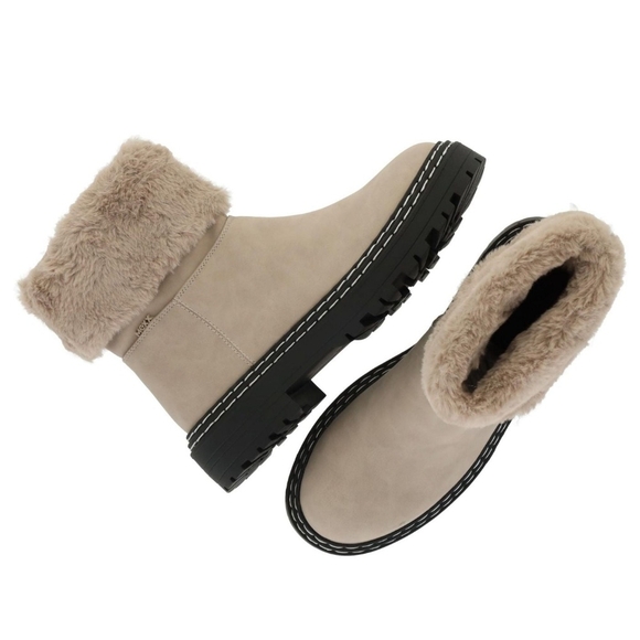 Mexx Beige Winter Boots with Faux Fur Cuff - Picture 2 of 8